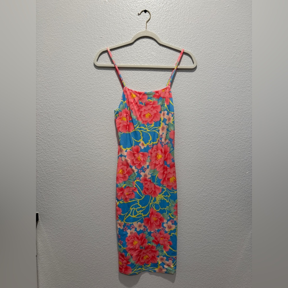 Floral Pink and Blue Women's Dress size small